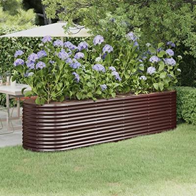 Plantenbak 296x80x68 cm gegalvaniseerd staal bruin