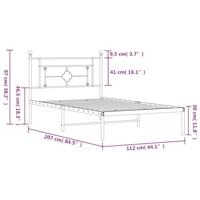 Bedframe met hoofdbord metaal wit 107x203 cm - thumbnail