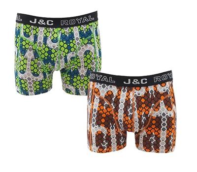 J&C heren boxershort 2-pak Arrow - 247 - groen/oranje - katoenen heren onderbroeken