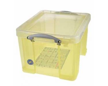 Really Useful Box opbergdoos 35 liter, transparant geel