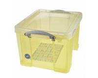Really Useful Box opbergdoos 35 liter, transparant geel - thumbnail