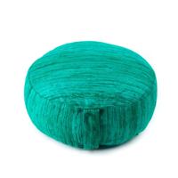 Yogi & Yogini Meditatiekussen Rond Ruwe Zijde Smaragd Groen - 33 x 17 cm - thumbnail