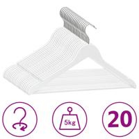 VidaXL 20-delige kledinghangerset anti-slip hardhout wit - thumbnail