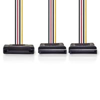 Interne Voedingskabel | SATA 15-Pins Male | 2x SATA 15-Pins Female | Verguld | 0.15 m | Rond | PVC | Multicolour - thumbnail