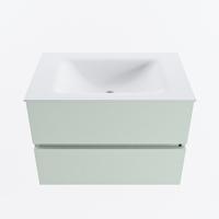 MONDIAZ VICA 70cm badmeubel onderkast Greey 2 lades. Wastafel CLOUD midden 1 kraangat, kleur Talc. - thumbnail