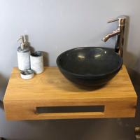 Waskom Casajoy Rond Graniet 32x11cm Zwart - thumbnail