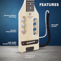 Traveler Guitar Ultra-Light Acoustic Steel Maple Natural elektrisch-akoestische westerngitaar met tas - thumbnail