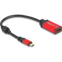 DeLOCK 60052 video kabel adapter 0,2 m USB Type-C DisplayPort Zwart, Rood - thumbnail
