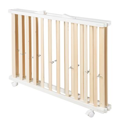 Box pieghevole per bambini - ROBA - 75 x 100 cm - Altezza regolabile - Ruote - Legno / Bianco