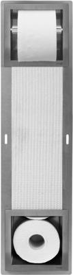 Looox Closed inbouw closetrolhouder - met reserverolhouder - 5 rollen - rvs geborsteld cl5 Looox Closed inbouw closetrolhouder - met reserverolhouder - 5 rollen - rvs geborsteld cl5