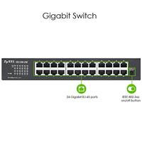 Zyxel GS1100-24E Unmanaged Gigabit Ethernet (10/100/1000) Zwart - thumbnail