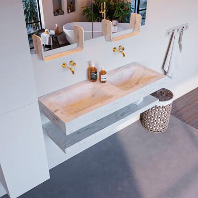 MONDIAZ ALAN-DLUX 120cm planchet Opalo. Vrijhangende wastafel CLOUD dubbel zonder kraangat, kleur Opalo. MONDIAZ ALAN-DLUX 120cm planchet Opalo. Vrijhangende wastafel CLOUD dubbel zonder kraangat, kleur Opalo.