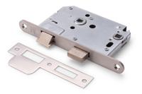 Dulimex Woningbouw toilet-/badkamerslot geborsteld rvs 63/8 mm - thumbnail