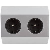 Heitronic 500069 Stekkerdoos Wit, Zilver 1 stuk(s) - thumbnail