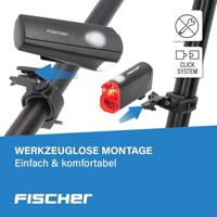 FISCHER FAHRRAD Fietsverlichtingsset LED werkt op batterijen Zwart - thumbnail