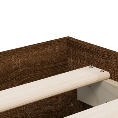 Bedframe met lades bewerkt hout bruin eikenkleur 140x190 cm