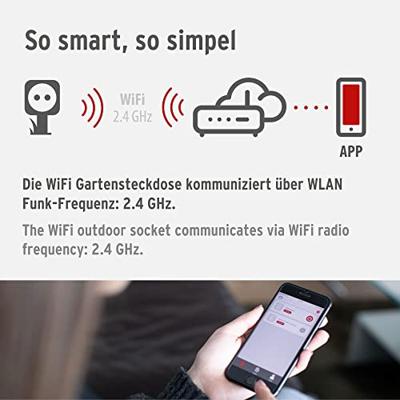 Brennenstuhl brennenstuhl®Connect WIFI garden socket with earth spike and mounting plate IP44 2-voudig 10m - 1154540601 - thumbnail
