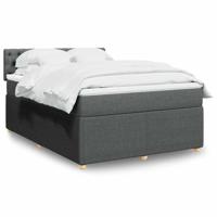 Boxspring met matras stof donkergrijs 160x200 cm - thumbnail