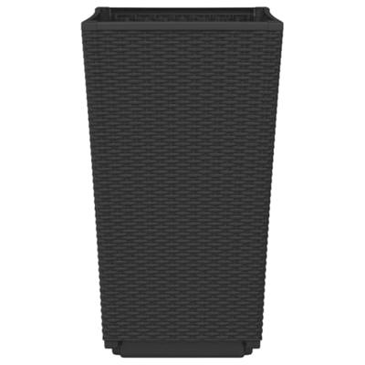 Plantenbakken 2 st 32,5x32,5x57 cm polypropeen zwart