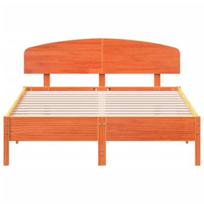 Bedframe zonder matras massief grenenhout wasbruin 160x200 cm