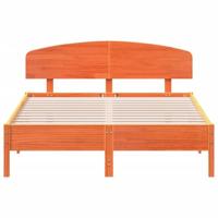 Bedframe zonder matras massief grenenhout wasbruin 160x200 cm - thumbnail
