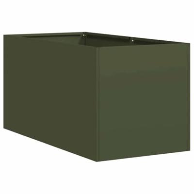Plantenbak 40x80x40 cm koudgewalst staal olijfgroen
