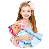 Theo Klein Baby Coralie poppenslaapzak - 40/50 cm - thumbnail