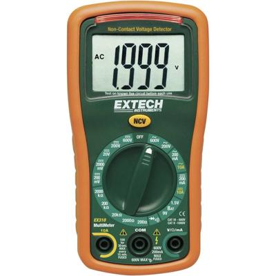 Extech EX310 Multimeter Digitaal CAT III 600 V Weergave (counts): 2000 Extech EX310 Multimeter Digitaal CAT III 600 V Weergave (counts): 2000