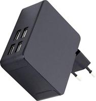 HN Power HNP36-4USB USB-oplader 36 W 4x USB-A Zwart Binnen - thumbnail