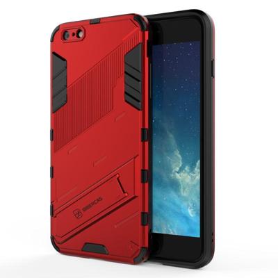 Punk Armor 2 in 1 PC + TPU Shockproof Case met onzichtbare houder voor iPhone 6 Plus & 6s Plus (Rood)