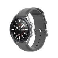 By Qubix - Classic leren bandje - Grijs - Compatible met Garmin Vivoactive 6 / Vivoactive 5 / Vivoactive 3 - Compatible Garmin bandje - Bandbreedte: 20mm - thumbnail