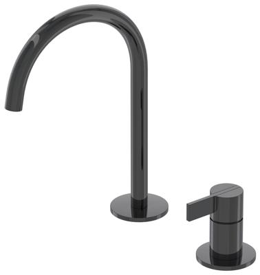 IVY Pact Wastafelmengkraan - 2-gats - bladmontage - uitloop - coldstart - Zwart chroom PVD 6101307