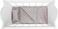 Small Foot houten poppenbed wit met beddengoed strepen, 4dlg. - thumbnail