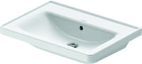 Wastafel Duravit D-Neo Met Rand Overloop Kraanvlak Zonder Kraangat 65 cm Hoogglans Wit Duravit - thumbnail