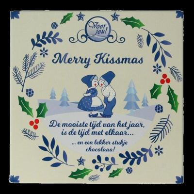 Voor Jou! Wensreep Delftsblauw Kerst merry kissmas 90 Gram Voor Jou! Wensreep Delftsblauw Kerst merry kissmas 90 Gram