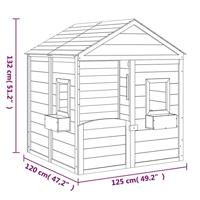 Speelhuis met afsluitbare deur en bloempotten massief vurenhout - thumbnail
