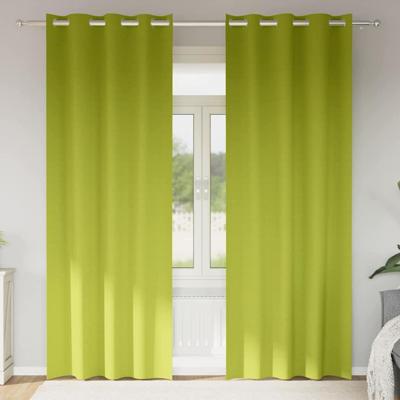 VidaXL Zwart-out gordijnen met ringen 2 pcs groen 260 x 140 cm