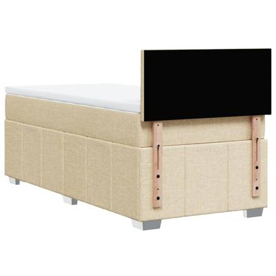 Boxspring met matras stof crèmekleurig 120x200 cm - thumbnail