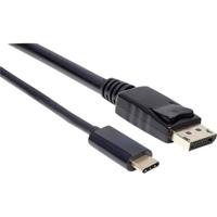 Manhattan USB 2.0 Adapter [1x USB-C stekker - 1x DisplayPort stekker] USB-C auf DisplayPort-Kabel Stecker/Stecker 4K@60Hz-Ausgangssignal 2 m schwarz 2.00 m - thumbnail