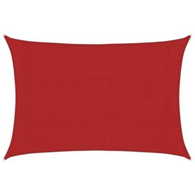 Zonnezeil 160 g/m 3x5 m HDPE rood