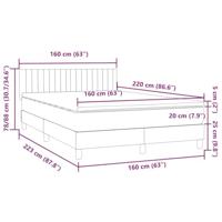 Boxspring met matras fluweel donkergrijs 160x220 cm - thumbnail