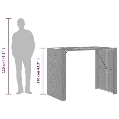 Tuintafel met acaciahouten blad 145x80x110 cm poly rattan grijs Tuintafel met acaciahouten blad 145x80x110 cm poly rattan grijs