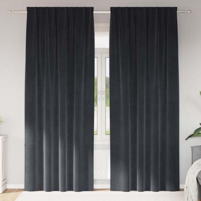 VidaXL Verduisterende gordijnen 2 pcs donkergrijs 140 x 260 cm fluweel
