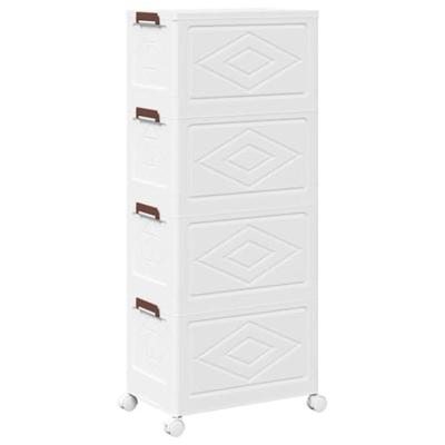 Opbergbox stapelbaar met wielen 4-laags 28 L 48,5x29,5x112,5 cm Opbergbox stapelbaar met wielen 4-laags 28 L 48,5x29,5x112,5 cm