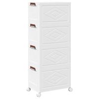 Opbergbox stapelbaar met wielen 4-laags 28 L 48,5x29,5x112,5 cm - thumbnail