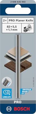 Bosch Accessoires PRO Schaafmes HM, 82 x 5,5 x 1,1 mm, 2x voor Bosch schaafmachines GHO en PHO | 2608635350 - 2608635903 Bosch Accessoires PRO Schaafmes HM, 82 x 5,5 x 1,1 mm, 2x voor Bosch schaafmachines GHO en PHO | 2608635350 - 2608635903