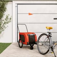 VidaXL Hondenfietstrailer oxford stof en ijzer oranje en zwart - thumbnail