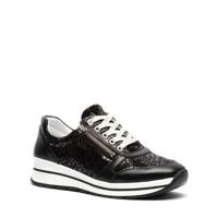 Hush Puppies leren sneakers zwart - thumbnail