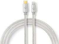 Nedis Premium 8-pins Lightning naar USB-C kabel - USB2.0 - tot 20V/3A / aluminium - 1 meter - thumbnail