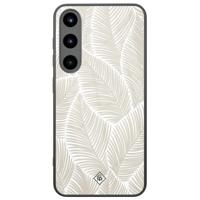 Samsung Galaxy S25 glazen hardcase - Palmy leaves beige - thumbnail